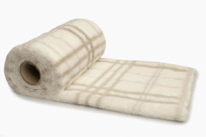 Minky Haar Shaggy Kunstpelz 10 mm gedruckt Beige kariert