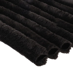 Minky Streifen Strickwaren (5 cm) Schwarz