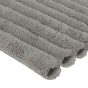 Minky Streifen Strickwaren (5 cm) Hellgrau