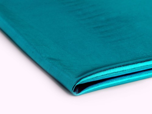 Lama Imitacja skóry naturalnej w kolorze turkus połysk