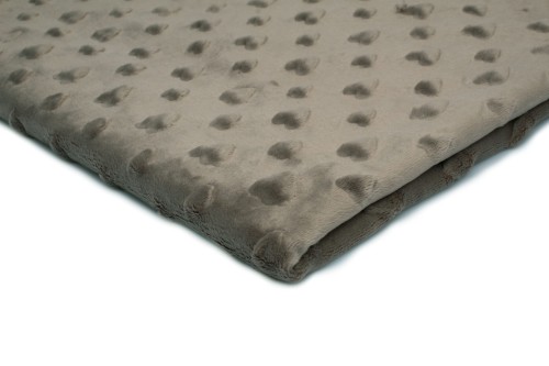 dzianina minky serca w kolorze przepiórka