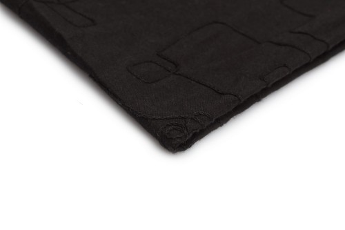 tkanina bawełna czarna w haftowane ślaczki