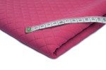 Gesteppt Gestrickt Stoff Große Schecks Fuchsie