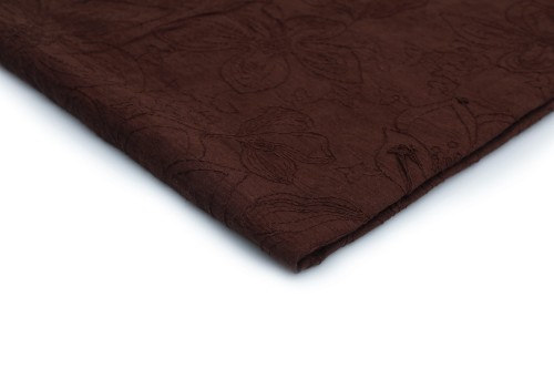 tkanina bawełna brązowa w haftowane  duże kwiaty