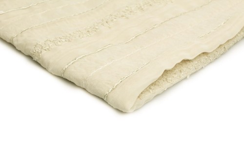 tkanina szyfon yoryo naszywany w kolorze ecru