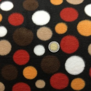 Printed Polar Fleece Brown polka dots