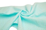 Musselin mit goldenen Punkten, Aqua
