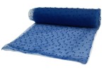 Organza mit gestickten Tupfen Königsblau