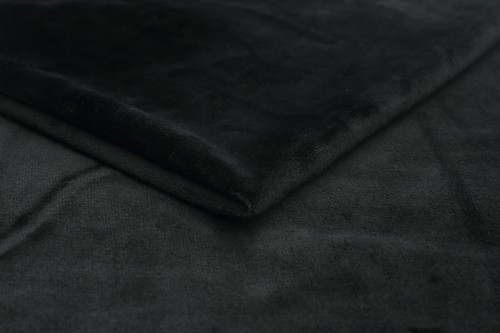dzianina minky gładki w  kolorze czarny