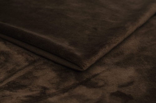 dzianina minky gładki w  kolorze ciemny brąz