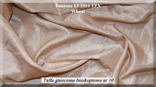 tkanina tafta gnieciona w kolorze Biszkopt