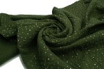 Musselin mit silbernen Punkten, Waldgrün