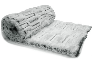 Kunstfell Astrachan Caraculas Schwarz und weiß