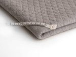 Gesteppt Gestrickt Stoff Große Schecks Graue Melange