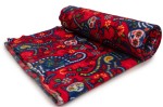 Printed Fleece DTY, Cat calavera, Red