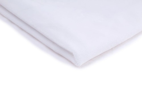 dzianina minky gładki w  kolorze biały