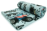 Printed Fleece DTY, Monster Truck, Light blue