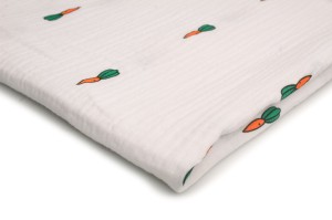 Musselin mit Aufdruck, Karotten