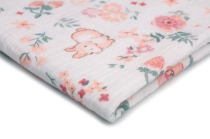 Musselin mit Aufdruck, Hasen