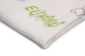 Musselin mit Aufdruck, Teddybären mit Aufschriften