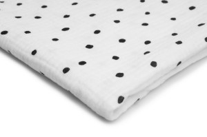 Musselin mit Aufdruck, Schwarze Punkte