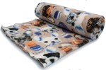 Printed Fleece DTY, French bulldogs, Blue