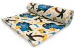Printed Fleece DTY, Parrots, Blue