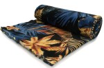 Printed Fleece DTY, Monstera, Blue
