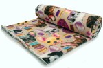 Printed Fleece DTY, French bulldogs, pink
