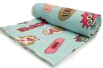 Printed Fleece DTY, Stickers, Light blue