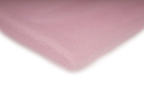 tkanina tiul elastyczny z brokatem w kolorze jasny róż