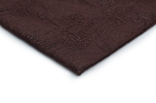 tkanina bawełna brązowa w haftowane drobne stokrotki