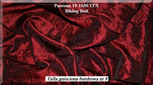tkanina tafta gnieciona w kolorze bordo