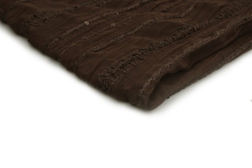 tkanina szyfon yoryo naszywany w kolorze brąz