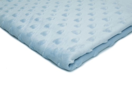 dzianina minky serca w kolorze błękit