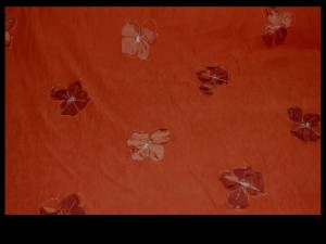 Spandex mit Blumen Russet