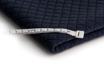 Gesteppt Gestrickt Stoff Große Schecks Marineblau
